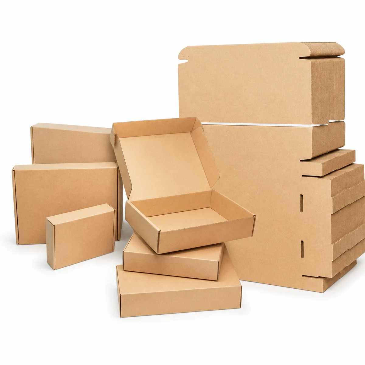 Kraft mailer box starting format for a component kit
