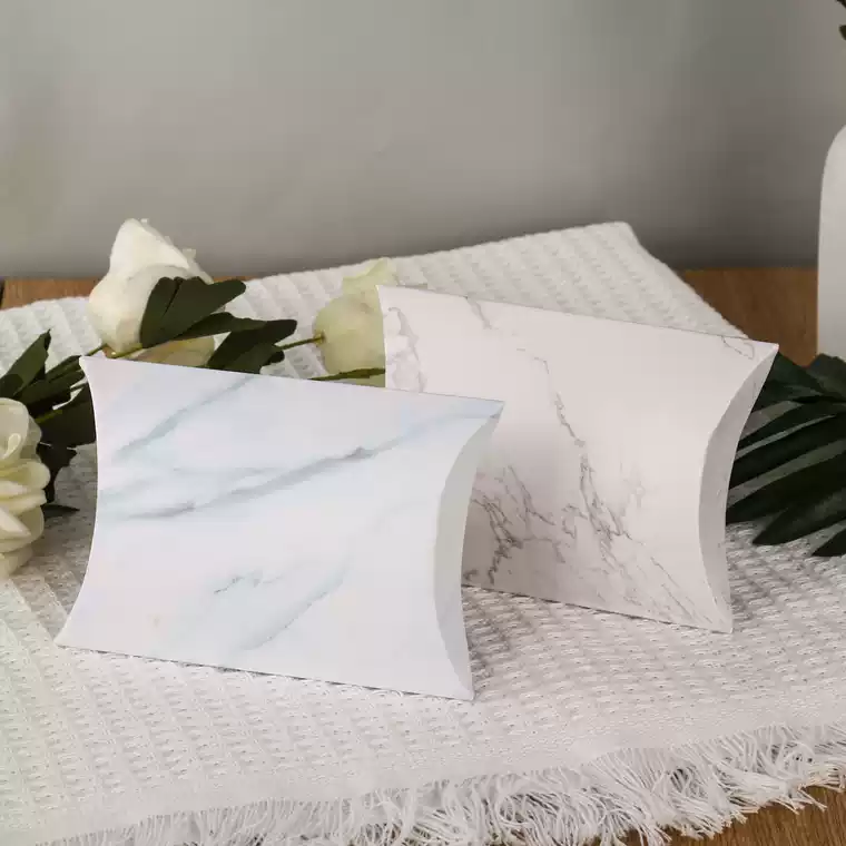 White marble pillow candy gift boxes