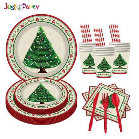 Christmas Tree Paper Tableware Set