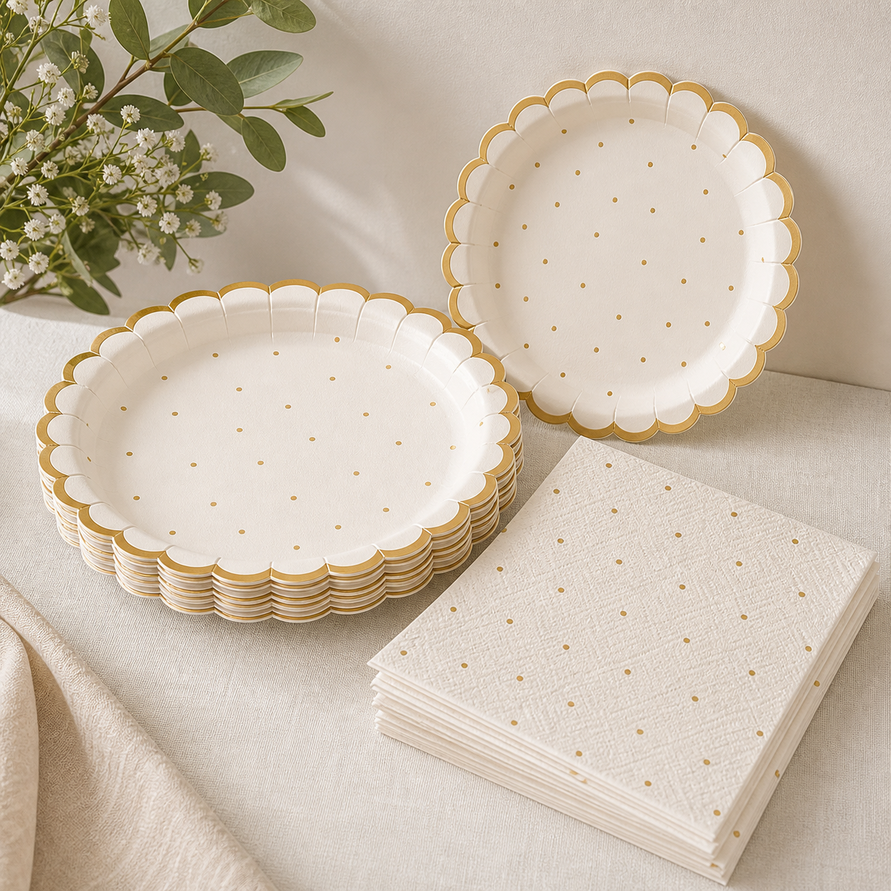 Paper plates and napkins for seasonal and event retail