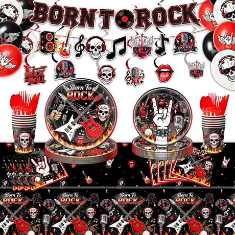Rock and Roll Birthday Tableware Set